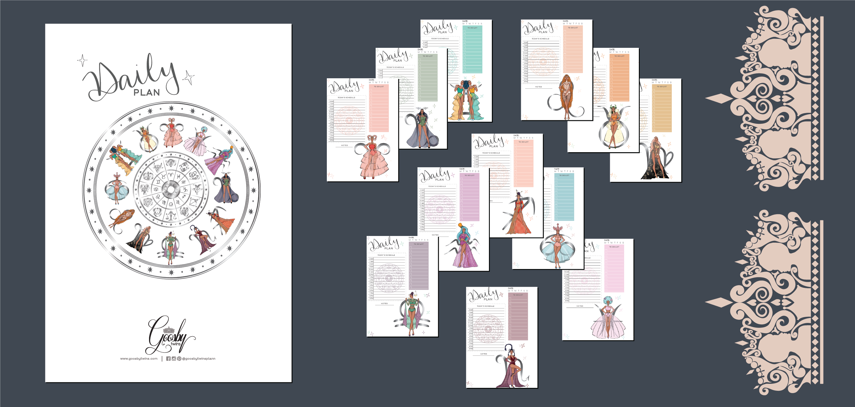 Client: Goosby Twins - Zodiac Daily planner