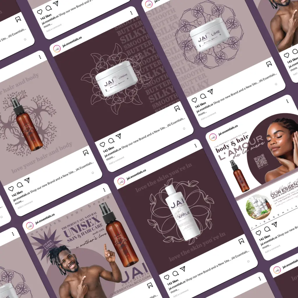 Social Media Instagram posts for client: Jai Essentials Brand